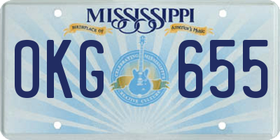 MS license plate OKG655