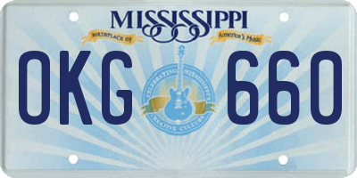 MS license plate OKG660