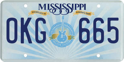 MS license plate OKG665