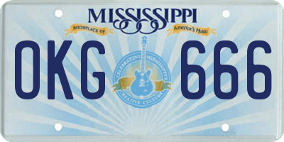 MS license plate OKG666
