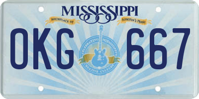 MS license plate OKG667
