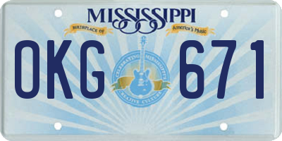 MS license plate OKG671