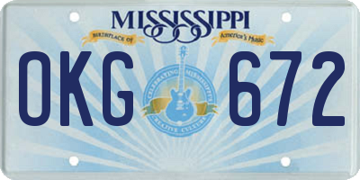 MS license plate OKG672
