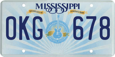 MS license plate OKG678