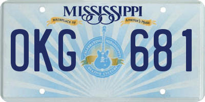 MS license plate OKG681