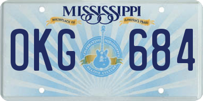 MS license plate OKG684