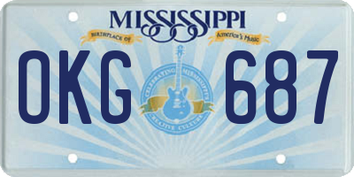 MS license plate OKG687