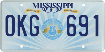 MS license plate OKG691