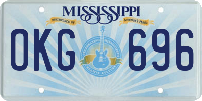 MS license plate OKG696