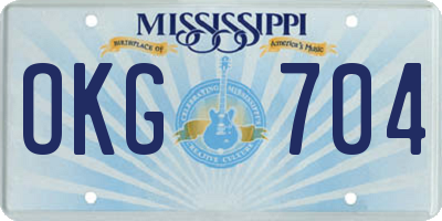 MS license plate OKG704