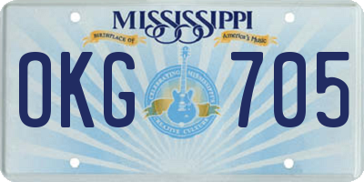 MS license plate OKG705