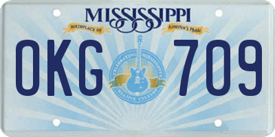 MS license plate OKG709