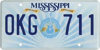 MS license plate OKG711