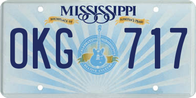 MS license plate OKG717