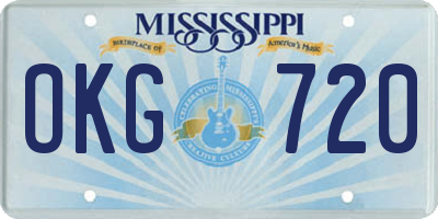 MS license plate OKG720