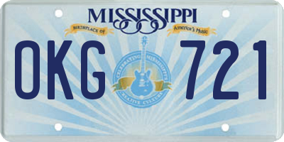 MS license plate OKG721