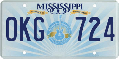 MS license plate OKG724