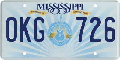 MS license plate OKG726