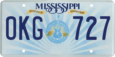 MS license plate OKG727