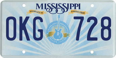 MS license plate OKG728