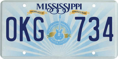 MS license plate OKG734