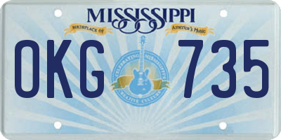MS license plate OKG735