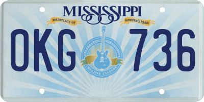 MS license plate OKG736