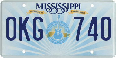 MS license plate OKG740