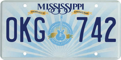 MS license plate OKG742