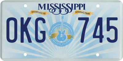 MS license plate OKG745