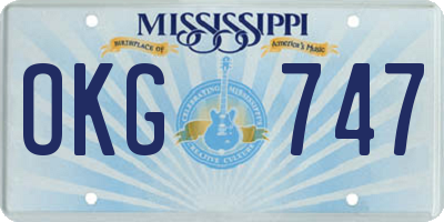MS license plate OKG747