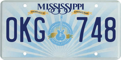 MS license plate OKG748