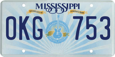 MS license plate OKG753