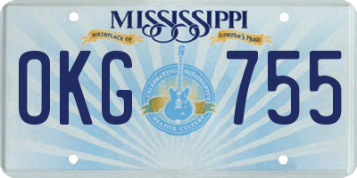 MS license plate OKG755