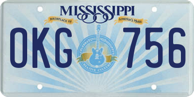 MS license plate OKG756