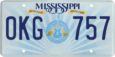 MS license plate OKG757