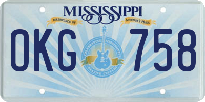 MS license plate OKG758