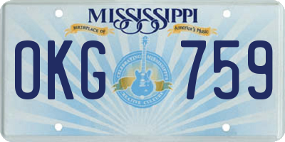 MS license plate OKG759
