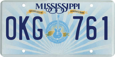 MS license plate OKG761