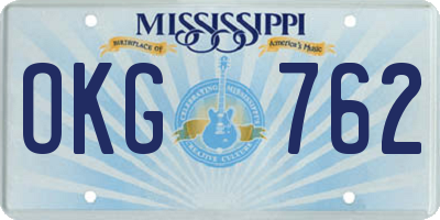 MS license plate OKG762