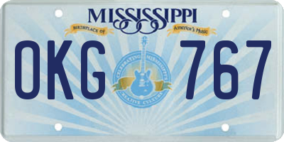 MS license plate OKG767