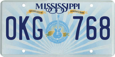 MS license plate OKG768