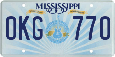 MS license plate OKG770