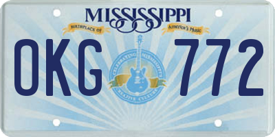 MS license plate OKG772