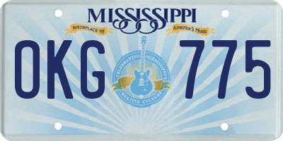 MS license plate OKG775