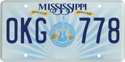 MS license plate OKG778