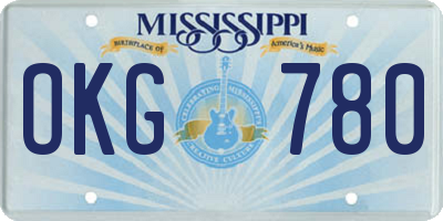 MS license plate OKG780