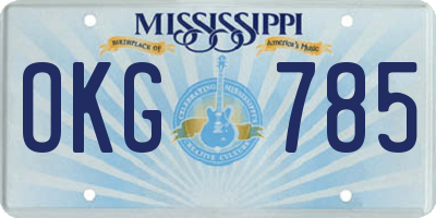 MS license plate OKG785