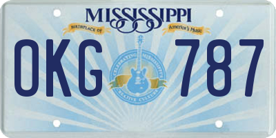 MS license plate OKG787