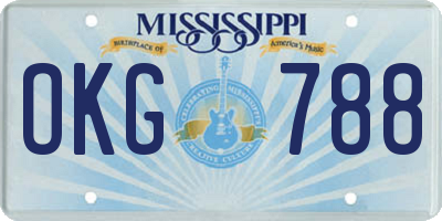 MS license plate OKG788